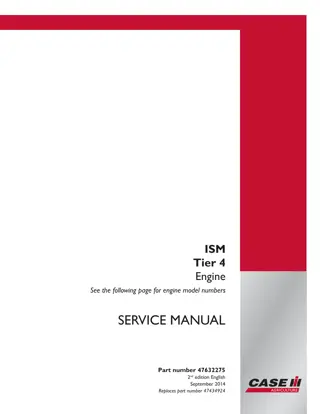 CASE IH ISM Tier 4 Engine Service Repair Manual Instant Download (Part Number 47632275)