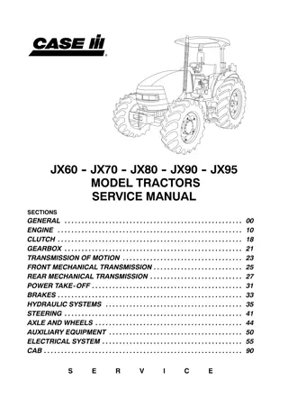 CASE IH JX60 JX70 JX80 JX90 JX95 TRACTORS Service Repair Manual Instant Download (Part Number 87616417)