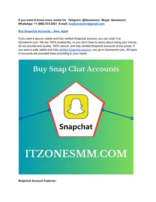 Buy Snapchat Accounts