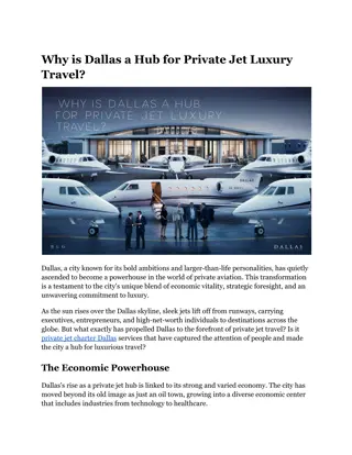 Why is Dallas a Hub for Private Jet Luxury Travel