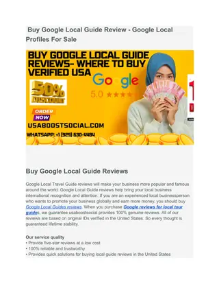 Buy Google Local Guide Reviews