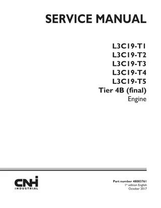 CNH L3C19-T1  L3C19-T2  L3C19-T3  L3C19-T4  L3C19-T5 Tier 4B (final) Engine Service Repair Manual Instant Download (Part Number 48083761)