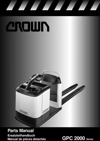 Crown GPC2000 Series Lift Truck Parts Catalogue Manual Instant Download