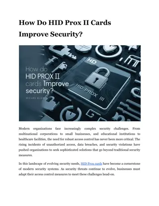 How Do HID Prox II Cards Improve Security?