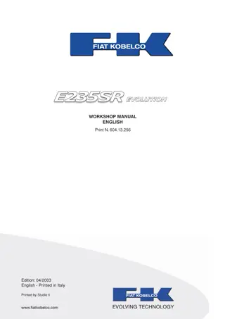 Fiat Kobelco E235SR Evolution Excavator Service Repair Manual Instant Download (Print N. 604.13.256)