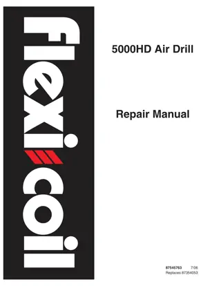 Flexi-Coil 5000HD Air Drill Service Repair Manual Instant Download (Part Number 87545763)