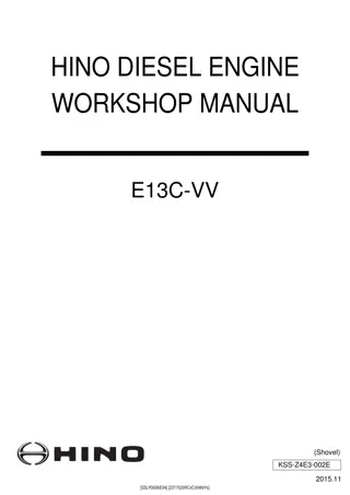 Hino E13C-VV Diesel Engine Service Repair Manual Instant Download (Book Code No. KSS-Z4E3-002E)