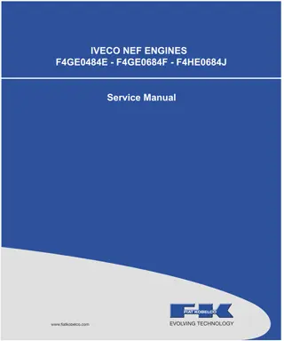 IVECO NEF F4GE0484E, F4GE0684F, F4HE0684J Engine Service Repair Manual Instant Download