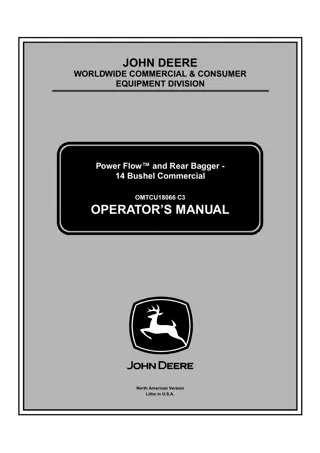 John Deere 14 Bushel Commercial Power Flow™ and Rear Bagger Operator’s Manual Instant Download (Publication No.18066)