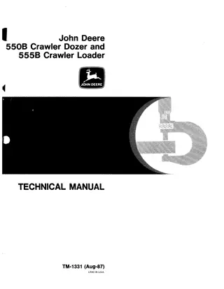 JOHN DEERE 550B CRAWLER DOZER AND 555B CRAWLER LOADER Service Repair Manual Instant Download