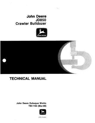 JOHN DEERE 850 CRAWLER BULLDOZER Service Repair Manual Instant Download