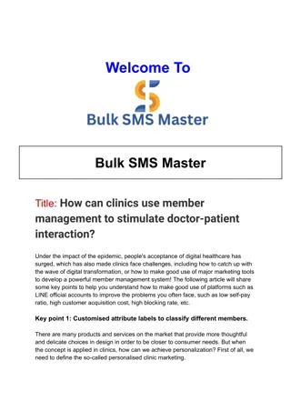 How can clinics use member management to stimulate doctor-patient interaction