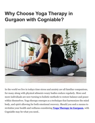 Why Choose Yoga Therapy in Gurgaon with Cogniable