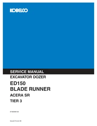 Kobelco ED150 BLADE RUNNER ACERA SR TIER 3 EXCAVATOR DOZER Service Repair Manual Instant Download (Book Code No. 87480999 NA)