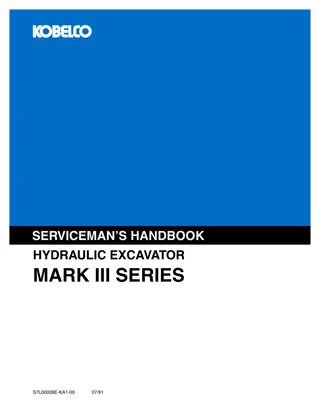 Kobelco MARK III SERIES HYDRAULIC EXCAVATOR SERVICEMAN’S HANDBOOK Service Repair Manual Instant Download (Book Code No. S7L00008E)