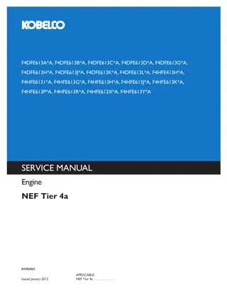 Kobelco NEF Tier 4a Engine Service Repair Manual Instant Download (Book Code No. 84586860)