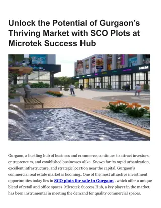 Unlock the Potential of Gurgaon’s Thriving Market with SCO Plots at Microtek Success Hub