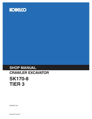 Kobelco SK170-8 TIER 3 CRAWLER EXCAVATOR Service Repair Manual Instant Download (Book Code No. 87634781 NA)