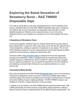 Exploring the Sweet Sensation of Strawberry Burst – RAZ TN9000 Disposable Vape