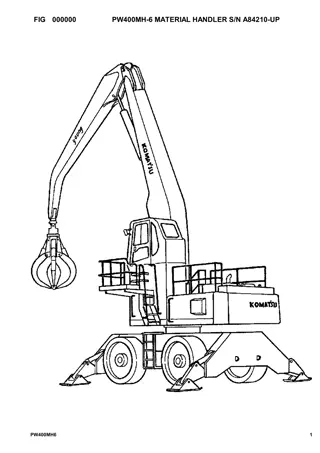 Komatsu PW400MH-6 MATERIAL HANDLER Wheeled Excavator Parts Catalogue Manual Instant Download (SN A84210-UP)