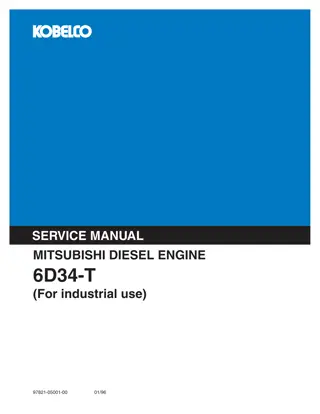 Mitsubishi 6D34-T Diesel Engine Service Repair Manual Instant Download (Book Code No. 97821-05001)