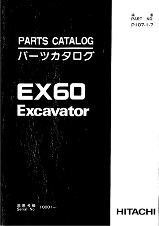 Hitachi EX60 Excavator Parts Catalogue Manual Instant Download (Serial No.  10001 and up)