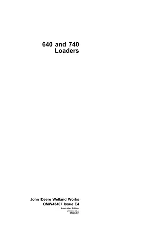 John Deere 640 and 740 Loaders Operator’s Manual Instant Download (Publication No. OMW43407)