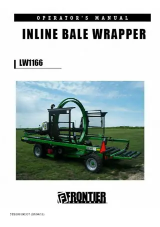 John Deere Frontier LW1166 Inline Bale Wrapper Operator’s Manual Instant Download (Publication No. 5TB109100337)