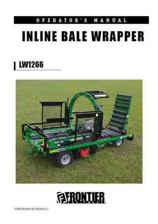 John Deere Frontier LW1266 Inline Bale Wrapper Operator’s Manual Instant Download (Publication No. 5TB109100338)