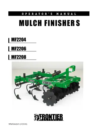 John Deere Frontier MF2204 MF2206 MF2208 Mulch Finishers Operator’s Manual Instant Download (Publication No. 5PM50062651)