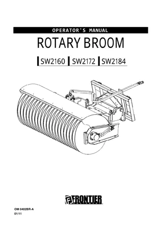 John Deere Frontier SW2160 SW2172 SW2184 Rotary Broom Operator’s Manual Instant Download (Publication No. 5RDSW2160A)