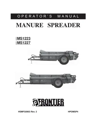 John Deere MS1223 MS1227 Manure Spreader Operator’s Manual Instant Download (Publication No.HPOMSP4)