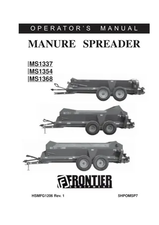 John Deere MS1337 MS1354 MS1368 Manure Spreader Operator’s Manual Instant Download (Publication No.5HPOMSP7)