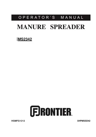 John Deere MS2342 Manure Spreader Operator’s Manual Instant Download (Publication No.5HPMSSD42)