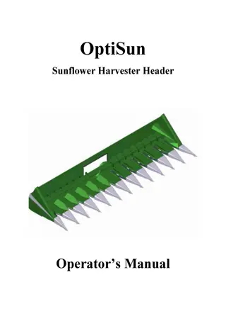 John Deere Optisun Sunflower Harvester Header Operator’s Manual Instant Download (Publication No. 5BK63051100)