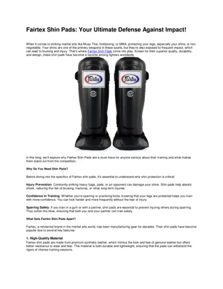 Fairtex Shin Pads: Your Ultimate Defense Against Impact!