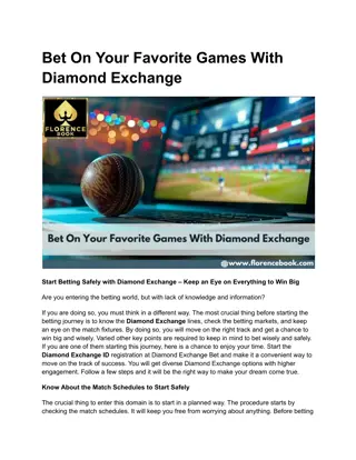 Bet On Your Favorite Games With Diamond Exchange