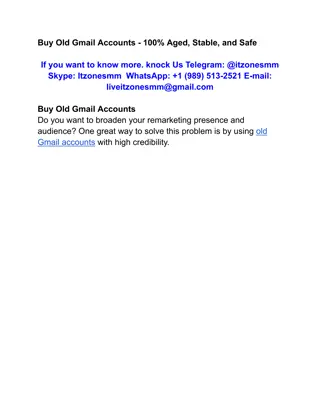 Buy Old Gmail Accounts - 100% Aged, Stable, and Safe