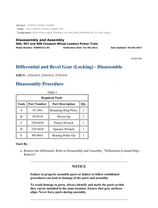 Caterpillar Cat 907H COMPACT Wheel Loader (Prefix SJM) Service Repair Manual Instant Download (SJM00001 and up)