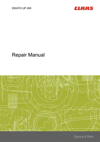 CLAAS SWATH UP 450  SWATH UP 450 NA (444) PICK UP Service Repair Manual Instant Download