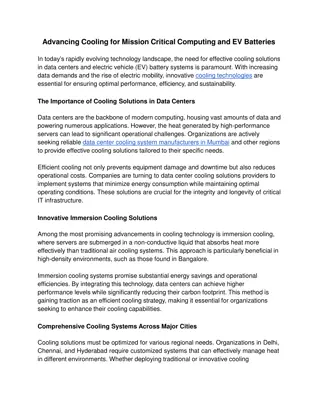 Advancing Cooling for Mission Critical Computing and EV Batteries