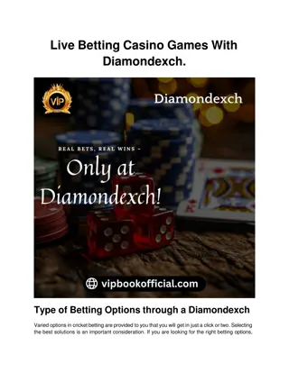 Live Betting Casino Games With Diamondexch