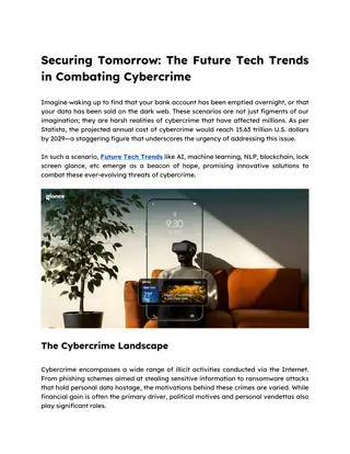 Securing Tomorrow The Future Tech Trends in Combating Cybercrime