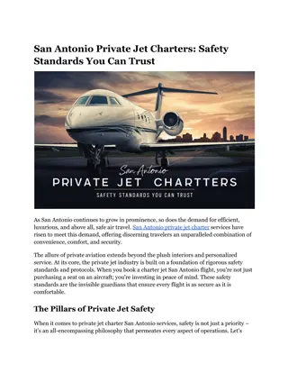 San Antonio Private Jet Charters_ Safety Standards You Can Trust