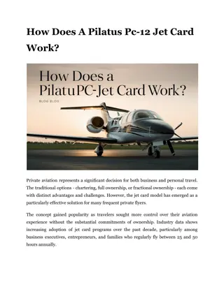 How Does A Pilatus Pc-12 Jet Card Work