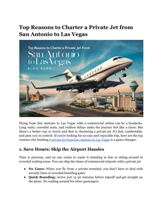 Top Reasons to Charter a Private Jet from San Antonio to Las Vegas