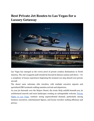 Best Private Jet Routes to Las Vegas for a Luxury Getaway