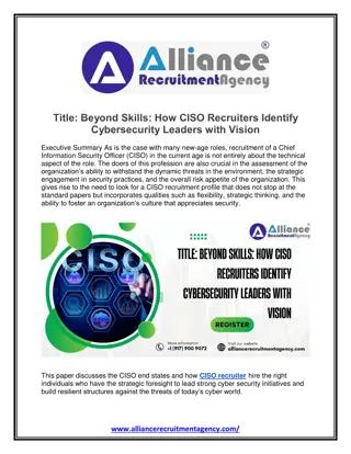 Title Beyond Skills How CISO Recruiters Identify Cybersecurity Leaders with Vision