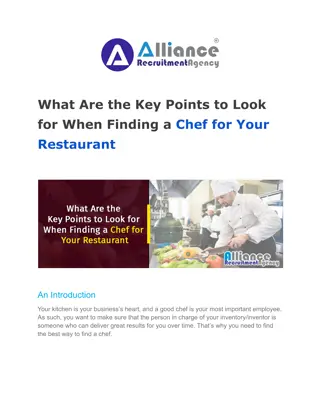 What Are the Key Points to Look for When Finding a Chef for Your Restaurant