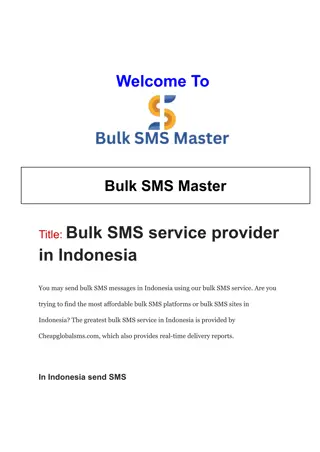 Bulk SMS service provider in Indonesia